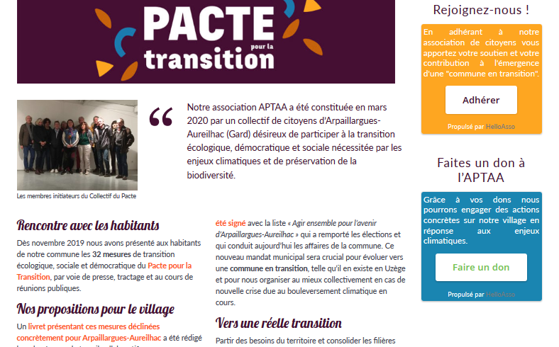 Association du Pacte pour la Transition Arpaillargues-Aureilhac